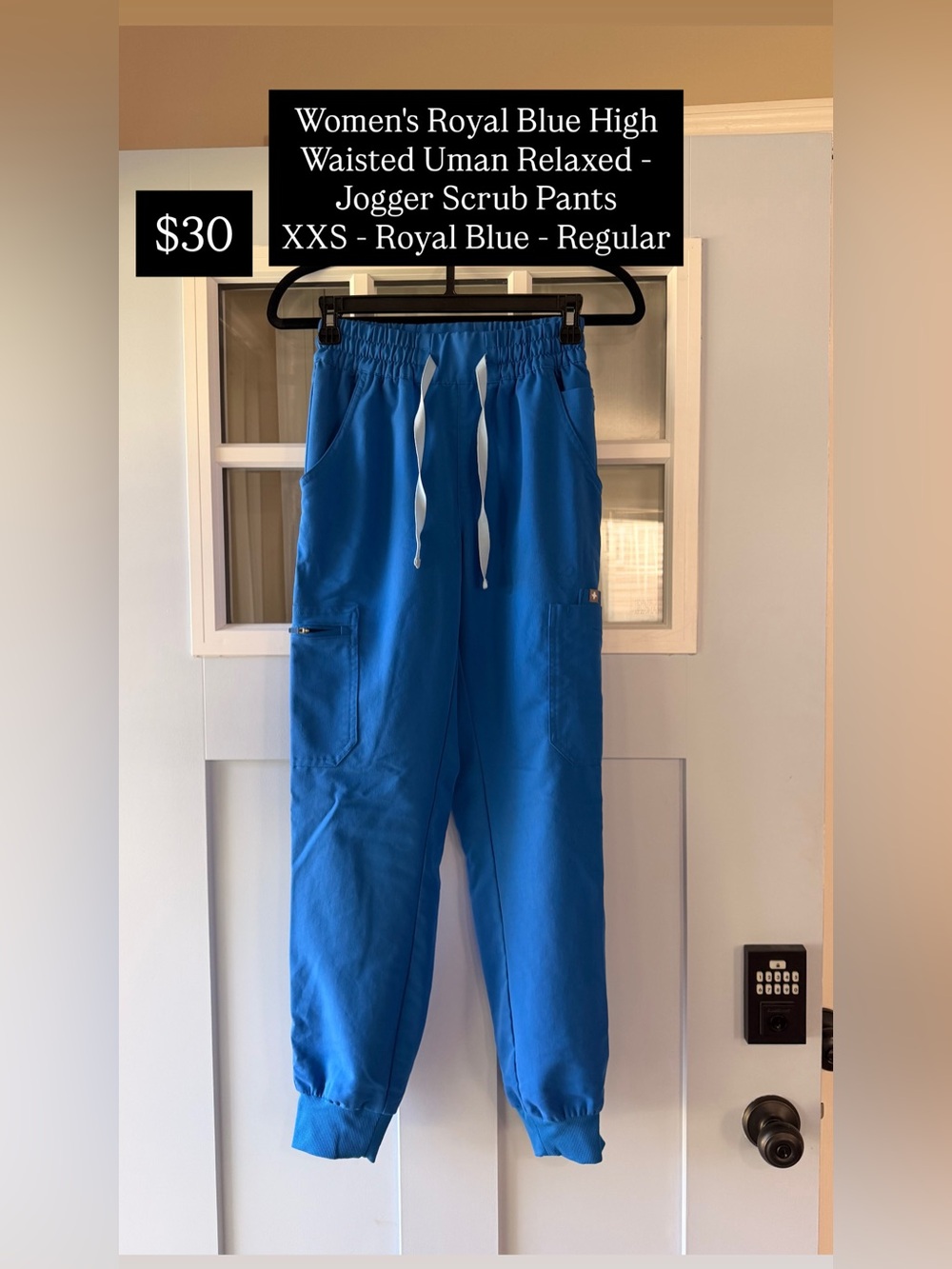 Royal Blue Jogger Scrub Pants - High Waist